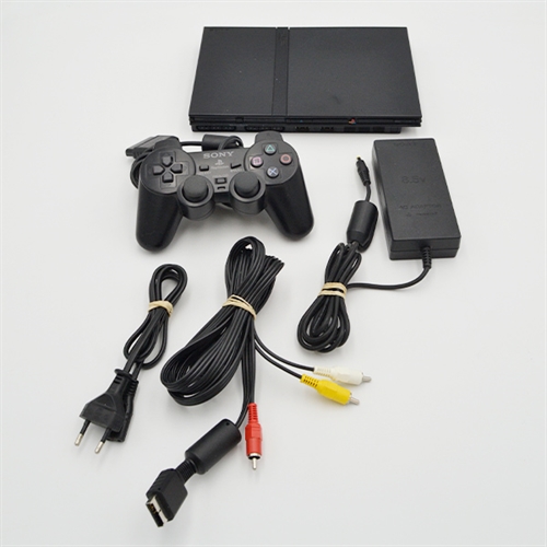 Playstation 2 - Slim - Sort - Konsol - SNR AC1436866 (B Grade) (Genbrug)